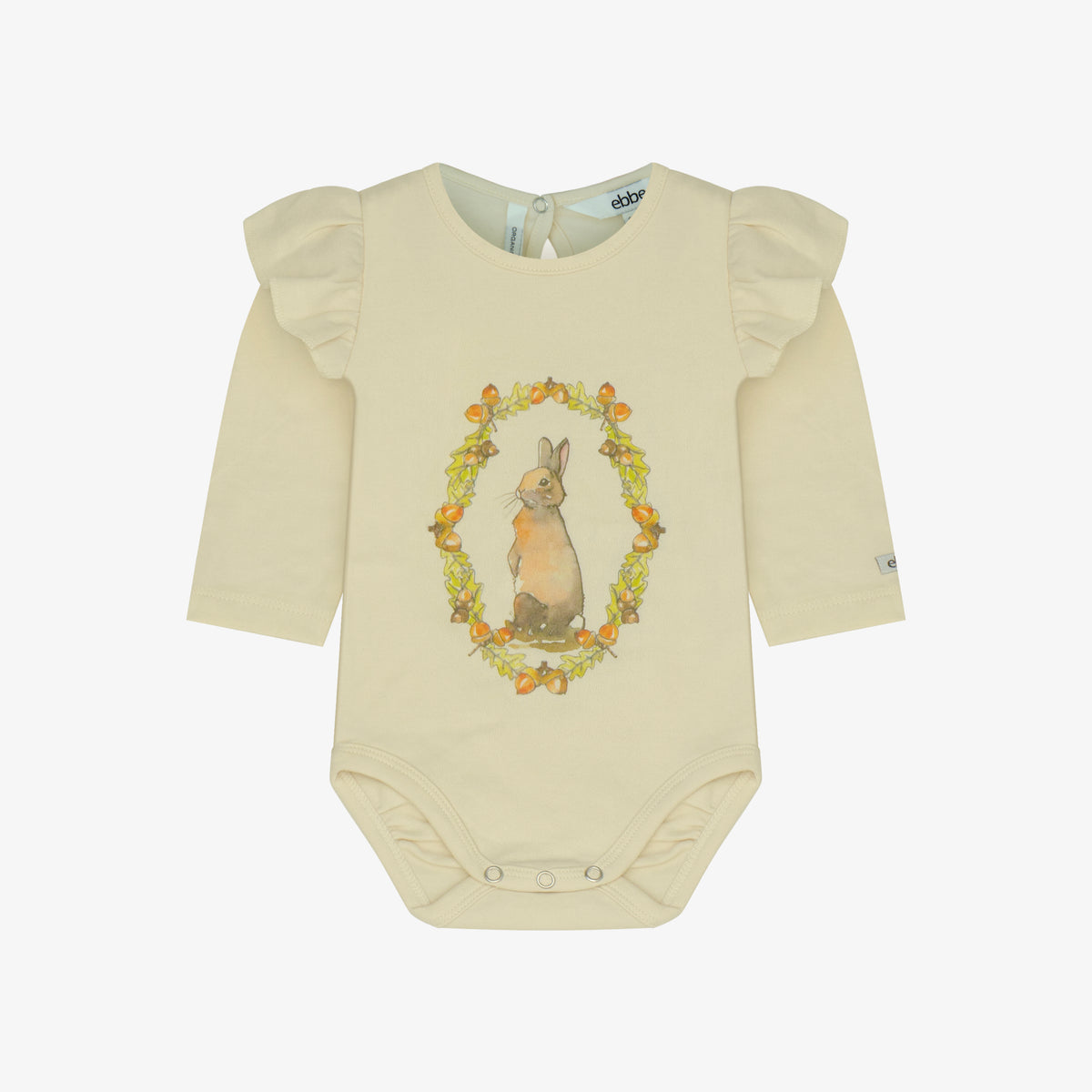Elise bodystocking i Rabbit front print – bodysuit för baby