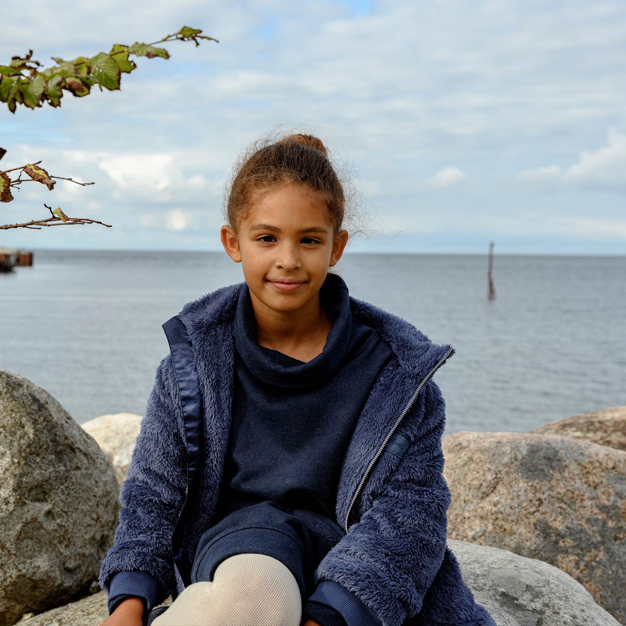 Stuga Fleece Jacket i Dark Sky – fleece för barn