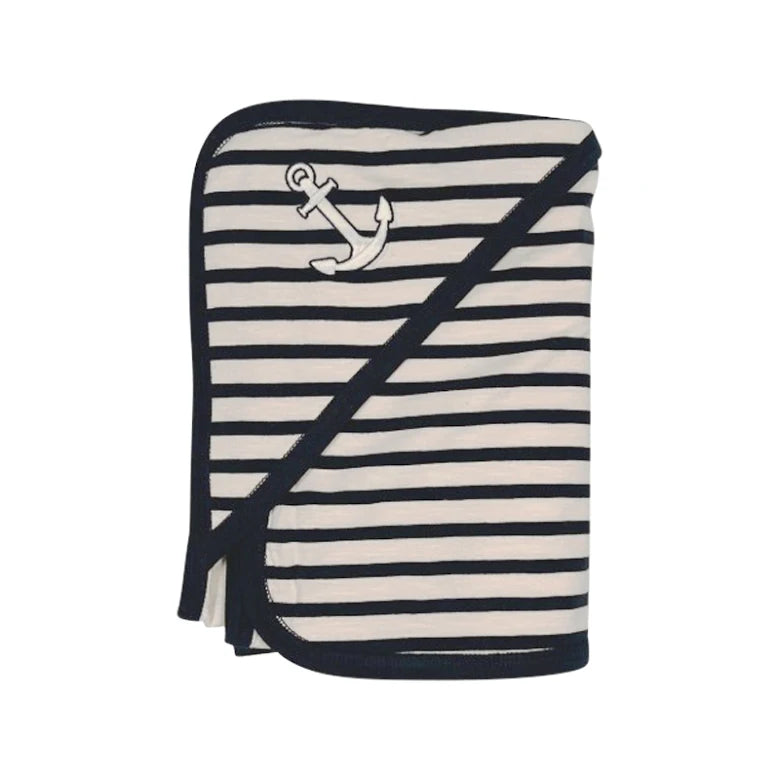 Sincere blanket i Dark Navy/Offwhite stripe
